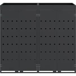 vidaXL Wagenmüllbehälter für 2 Behälter Anthrazit
