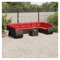 vidaXL Gartensofa-Set 11-tlg. Loungesofa braun