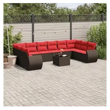 vidaXL Gartensofa-Set 11-tlg. Loungesofa braun