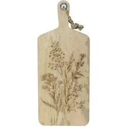 Schneidebrett Servierbrett Wildblumen Mangoholz natur Griff Serviertablett 58cm