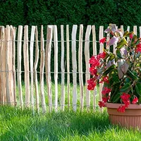 Staketenzaun Holzzaun Haselnussholz Zaunlatte Rollzaun Kastanienzaun imprägniert Haselnuss (50cm x 5m, Lattenabstand: 3-4 cm)