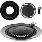 evocamp Grillplatte rund 32 cm Aluminium schwarz