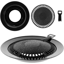 evocamp Grillplatte rund 32 cm Aluminium schwarz