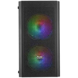Mars Gaming MC300 Schwarz, MicroATX PC Gehäuse, Gehärtetes Glas, Mesh Front, 3xFRGB Lüfter