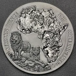 Silbermünze 1oz Löwe 2010 African Ounce (Ruanda)