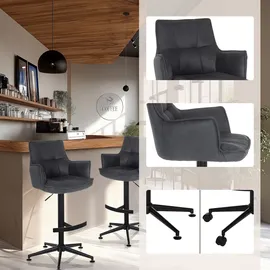 hjh living Barhocker SOLAO LIFE HIGH Stoff, Anthrazit