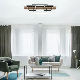 GLOBO Deckenleuchte 1x LED 32W Holzoptik schwarz