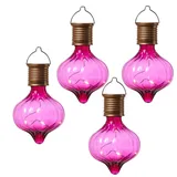 MARELIDA LED Solar Glühbirnen Kugelleuchte für Garten Terrasse Balkon pink