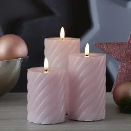 MARELIDA LED Kerze Twist 17,5 cm flieder