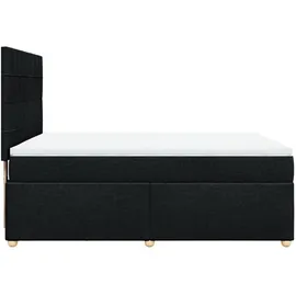 vidaXL Boxspringbett mit Matratze Schwarz 140x200 cm Stoff