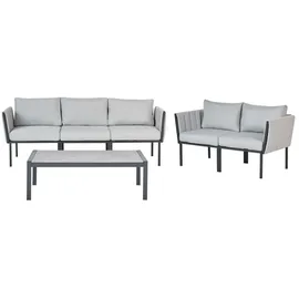 Beliani Lounge Set 5-Sitzer schwarz hellgrau