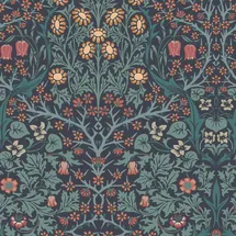 William Morris At Home Vliestapete Blackthorn 10 m x 52 cm Blau FSC®