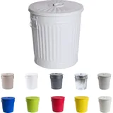 Jinfa Ascheeimer Metall Ø 21,5 cm 7 l weiß