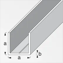Alfer Quadrat-U 2.5 m, 23.5 x 1.5 mm Aluminium eloxiert silber