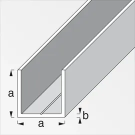 Alfer Quadrat-U 2.5 m, 23.5 x 1.5 mm Aluminium eloxiert silber