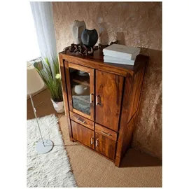 Massivmoebel24 Vitrine Metro Life 90 x 45 x 148 cm Braun