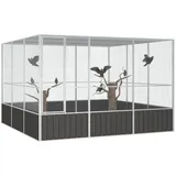 vidaXL Vogelkäfig Anthrazit 302,5x324,5x211,5 cm Verzinkter Stahl