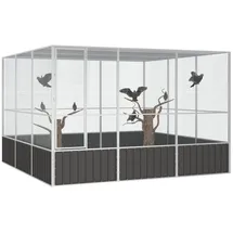 vidaXL Vogelkäfig Anthrazit 302,5x324,5x211,5 cm Verzinkter Stahl