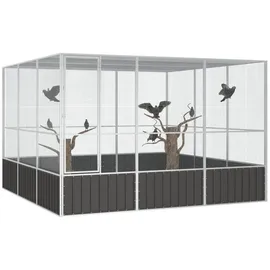 vidaXL Vogelkäfig Anthrazit 302,5x324,5x211,5 cm Verzinkter Stahl