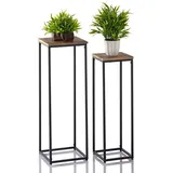 amagohome Blumensäulen Set B 25 u. 20 H 78 x 67 cm Braun
