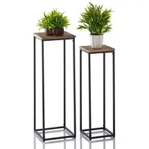 amagohome Blumensäulen Set B 25 u. 20 H 78 x 67 cm Braun