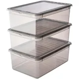 KEEEPER Aufbewahrungsboxen mit Air Control System, 3-teiliges Set, 3 x 11 l, Bea, Transparent