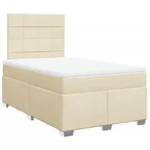 vidaXL Boxspringbett mit Matratze Creme 120x200 cm Stoff - Creme