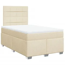 vidaXL Boxspringbett mit Matratze Creme 120x200 cm Stoff - Creme