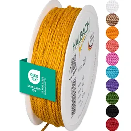HALBACH Seidenbänder Premium Kordel (orange) | Breite 2mm Länge 50m | Made in Germany & Öko-Tex Zertifiziert | glänzende Satinkordel aus Acetat