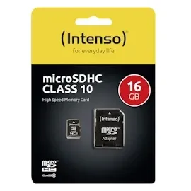 Intenso microSD Class 10 16 GB + microSD-Adapter