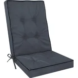 Hochlehner Auflagen Set 2er, 4er oder 6er – Gartenstuhlauflagen mit dickem Schaumstoffkern für hohen Sitzkomfort – Polster für Garten- und Terrassenstühle – made in Poland Dunkelgrau 120 x 50 x 8 cm