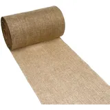 Deko AS GmbH DEKO AS Shabby Chic Leinenoptik Tischläufer, Polyester geruchsneutral, Beige, 20 cm x 5 m