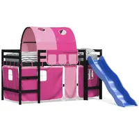 VidaXL Kinderhochbett mit Tunnel Rosa 80x200 cm Massivholz Kiefer