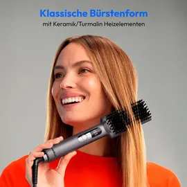 Medion HB1 (Glätteisen & Haarbürste, Haarglätter mit Ionen-Technologie, 5 regelbare Hitzestufen, 165°-210°. Ideal kombinierbar mit unserem Haartrockner) grau