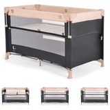 Moni Reisebett Next Level, 2 Ebenen, Matratze, Seite zum klappen, Beistellbett beige