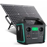 SWAREY S1000 Tragbare Solarspeicher Power Station Powerstation 725,76Wh/201600mAh Solar Generator Solargenerator Akku Ladegerät Stromerzeuger mit ...