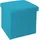 Intirilife Faltbarer Sitzhocker 30x30x30 cm in HIMMEL BLAU - Sitzwürfel mit Stauraum und Deckel aus Stoff in Leinen Optik - Sitzcube Fußablage Aufbewahrungsbox Truhe Sitzbank