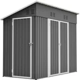 Geworzi Metall Gartenhaus 4'X8' Geräteschuppen Mit Abschließbarer Tür Und 2 Lüftungsöffnungen, Werkzeugaufbewahrung Für Hinterhof Und Terrasse