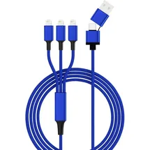 Smrter USB-Ladekabel USB 2.0 USB-A Stecker, USB-C® Stecker, Apple Lightning Stecker 1.20 m Blau