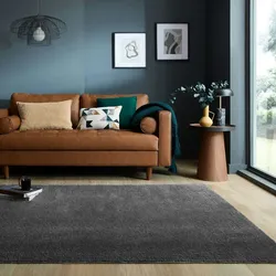 Kadima Design Samtweicher Teppich `Tummel` – 100% Recycelt – Strapazierfähig & Umweltfreundlich. Farbe: Anthrazit, 80x150 cm