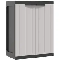 VidaXL Gartenschrank Grau und Schwarz 65x37x85 cm PP