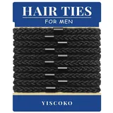 luxuskollektion Herren-Haargummis Schwarz Nylon, 10er Pack - Stilvolles