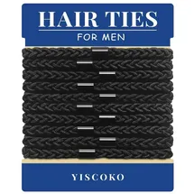 luxuskollektion Herren-Haargummis Schwarz Nylon, 10er Pack - Stilvolles