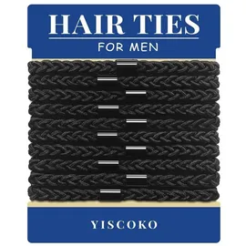 luxuskollektion Herren-Haargummis Schwarz Nylon, 10er Pack - Stilvolles
