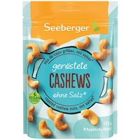 Seeberger Cashewkerne geröstet 5er Pack: Knackige Cashew Nüsse schonend veredelt - proteinreicher Powersnack ohne Salz, vegan (5 x 150 g)