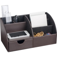 Pavo 8002962 Premium Multifunktionale PU Leder Schreibtisch Organizer, braun
