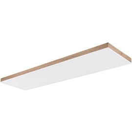 GLOBO LED Deckenlampe Wohnzimmerleuchte Deckenleuchte Esszimmerleuchte, Alu Kunststoff Holzoptik weiß MDF, Fernbedienung dimmbar CCT Memory/-Nachtlicht