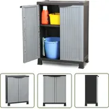 Kunststoffschrank 68x39x92 cm - Aufbewahrungsbox - Garderobe - Werkzeugschrank - Plastikmöbel - Grau - The Living Store