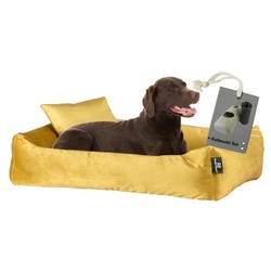 Rohrschneider ® Hundebett inkl. Gratis-Beigabe, Kuschelsofa gelb L