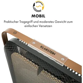 Klarstein HeatPal Marble Blackline Infrarot-Heizung 1300W Wärmespeicher Marmor Aluminium